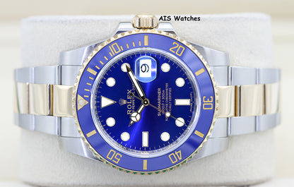 Rolex Submariner 18K YG/SS 116613LB SunBurst Blue Dial Ceramic 40MM 2020 B&P