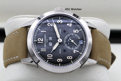 BNIB Patek Philippe Calatrava Annual Calendar Travel Time 5326G 18K White Gold Charcoal Dial Box & Papers