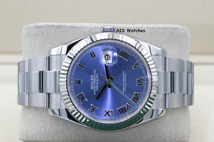 Rolex Datejust 41MM 126334 Blue Roman Dial Oyster 2022 Box & Papers