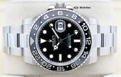 Rolex 116710LN GMT Master II Black Ceramic Insert 2016 Box & Papers