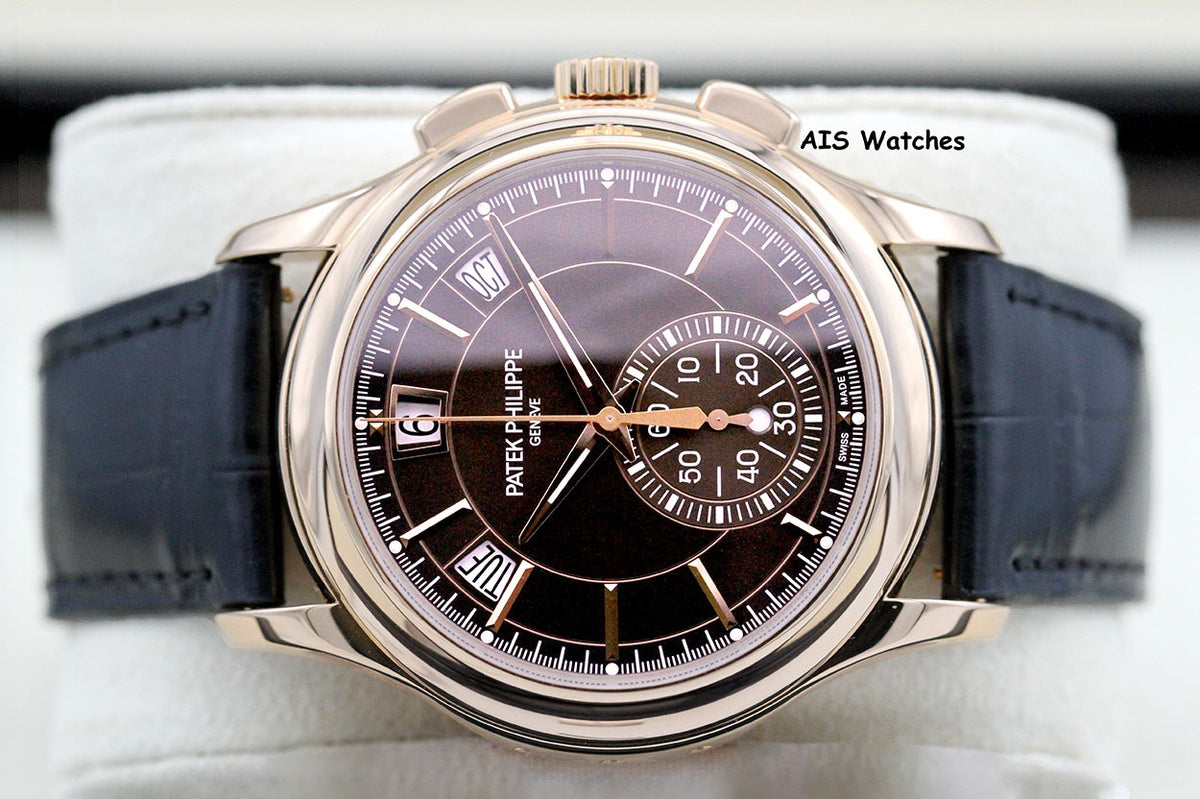 Patek Philippe Annual Calendar Chronograph 5905R Rose Gold Brown Dial Box & Papers