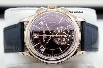 Patek Philippe Annual Calendar Chronograph 5905R Rose Gold Brown Dial Box & Papers