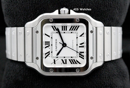 Cartier Santos De Cartier Medium Steel WSSA0029 Silver Dial 35.1MM Box & Papers