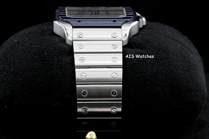 Cartier Santos De Cartier Large Steel WSSA0047 Blue PVD Bezel/White Dial 41MM Box&Papers