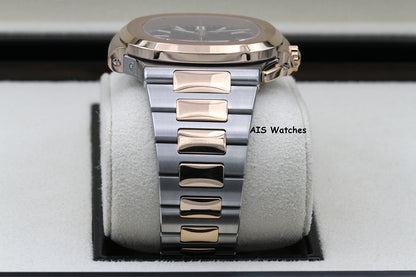 Patek Philippe Nautilus 5980/1AR Chronograph 18K Rose Gold / Stainless Steel Blue Dial Box & Papers