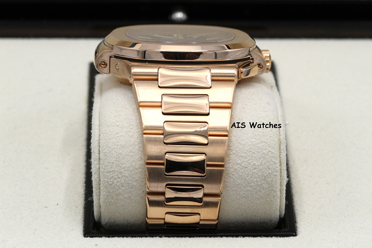 Patek Philippe Nautilus 5980/1R Chronograph 18K Rose Gold Black Dial Box & Papers