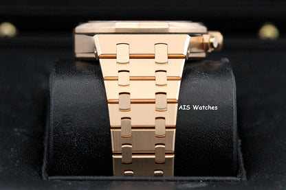 Audemars Piguet 26315OR Royal Oak Chronograph Pink Gold Silver Dial 38MM Box & Papers