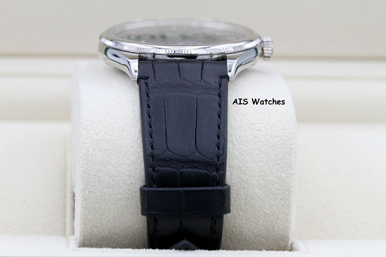 BNIB Rolex 52509 Perpetual 1908 18K White Gold Black Dial Leather Strap 39MM BP