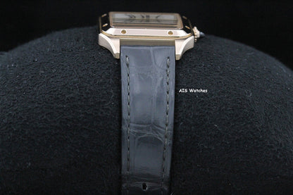 Cartier Santos Dumont Small WGSA0022 18K RG 38MM x 27.5MM Silver Dial Box & Paper
