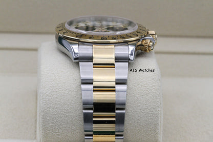 Rolex Daytona 116523 18K YG / SS Panda Arabic Racing Dial Box & Papers