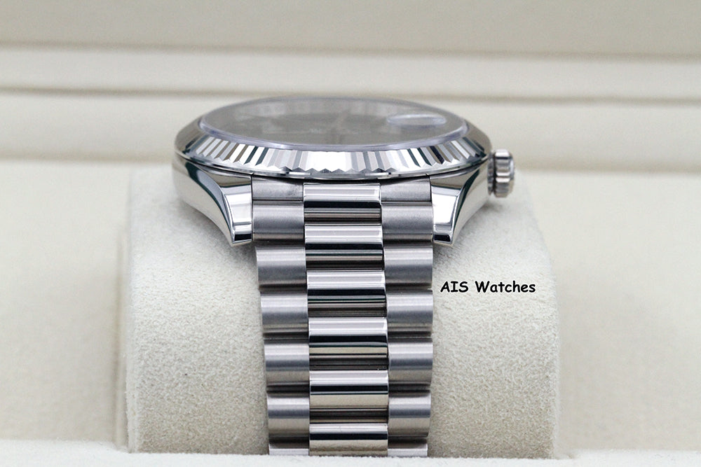 BNIB Rolex 228239 DayDate 40MM DD40 18K White Gold Olive Green Roman Dial B&P