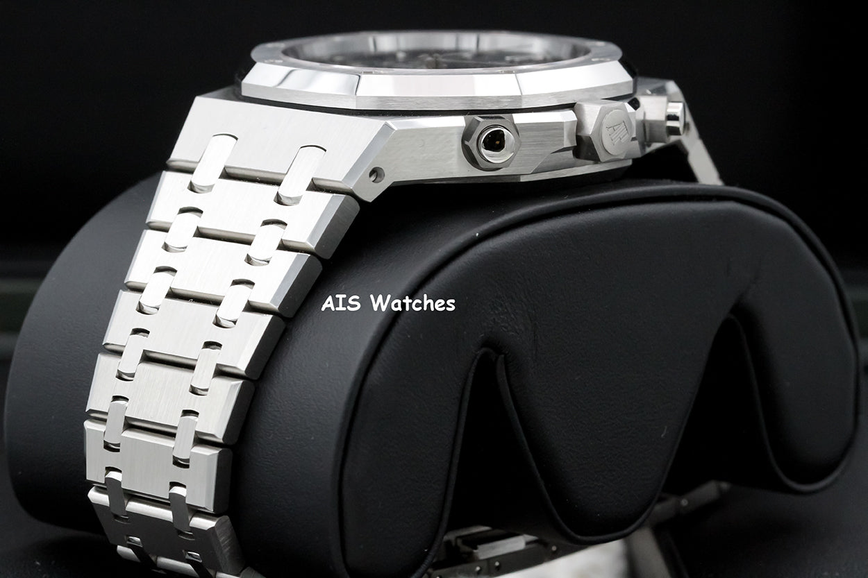 BNIB Audemars Piguet 26240ST 41MM Royal Oak Chronograph Blue Dial B&P