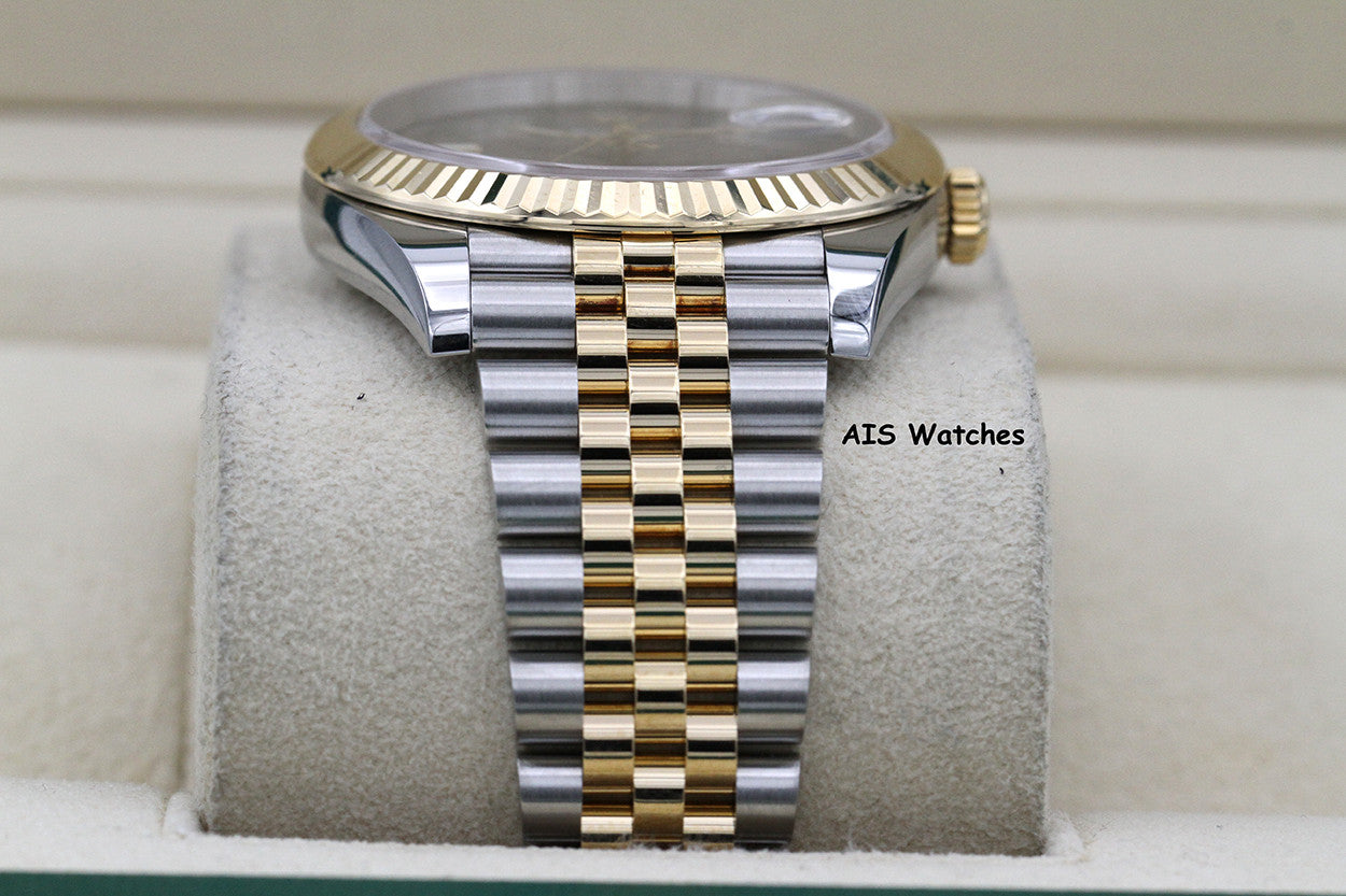 Rolex 126333 DateJust 41MM 18K YG/SS Slate Roman / Wimbeldon Dial Jubilee Bracelet B&P
