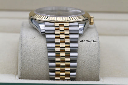 Rolex 126333 DateJust 41MM 18K YG/SS Slate Roman / Wimbeldon Dial Jubilee Bracelet B&P