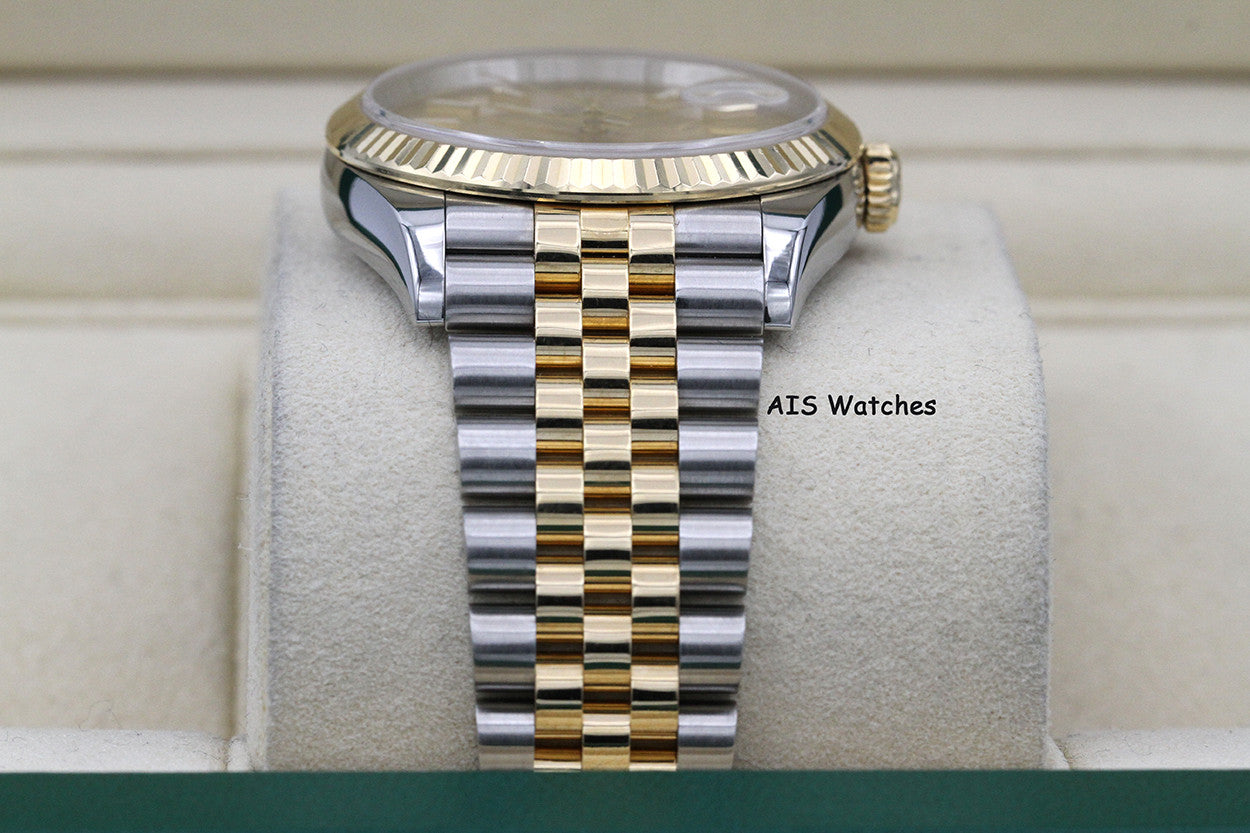 Rolex 126233 DateJust 36MM 18K YG/SS Champagne Stick Dial Jubilee Bracelet B&P