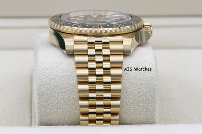 BNIB Rolex GMT-Master II 126718GRNR 18K Yellow Gold Black Dial Jubilee B&P