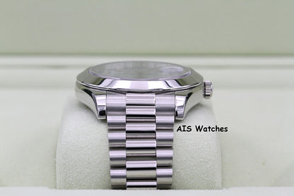 Rolex 218206 Platinum DayDate II 41MM DD2 Glacier Ice Blue Diamond Dial Box & Paper