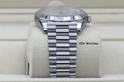 BNIB Rolex 228206 DayDate 40MM DD40 Platinum Meteorite Diamond Baguette Dial