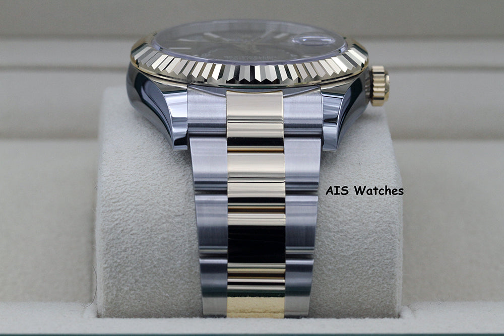 Rolex 326933 Sky-Dweller 18K Yellow Gold / Stainless Steel Black Dial B&P