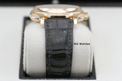 Patek Philippe Annual Calendar 5205R Rose Gold Green Dial Box & Papers