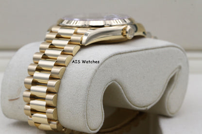 BNIB Rolex 128238 DayDate 36MM DD36 Yellow Gold Green Ombre Roman Dial B&P