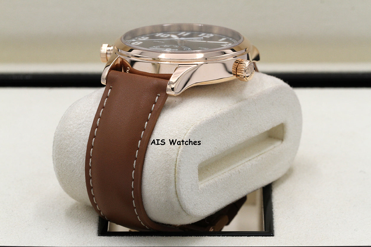 Patek Philippe 5524R Calatrava Pilot Travel Time Rose Gold Brown Dial 42MM Box & Paper