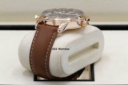 Patek Philippe 5524R Calatrava Pilot Travel Time Rose Gold Brown Dial 42MM Box & Paper
