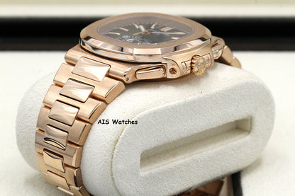 Patek Philippe Nautilus 5980/1R Chronograph 18K Rose Gold Black Dial Box & Papers