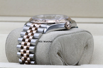 Rolex 126231 DateJust 36MM 18K RG/SS Rhodium Stick Dial Jubilee Bracelet B&P