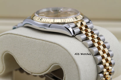 BNIB Rolex 126233 DateJust 36MM 18K YG/SS Champagne Stick Dial Jubilee Bracelet B&P
