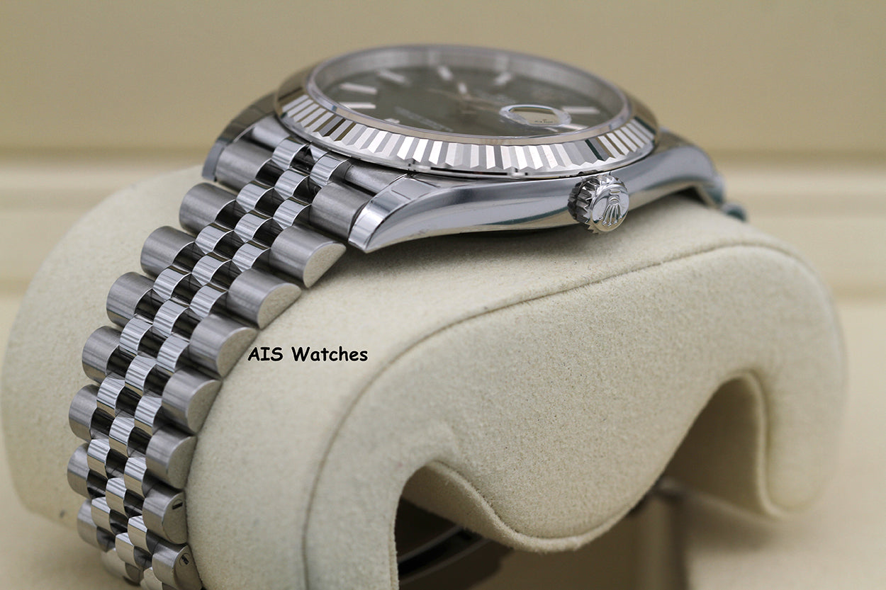 BNIB Rolex Datejust 41MM 126334 Green Stick Dial Jubilee Box & Paper