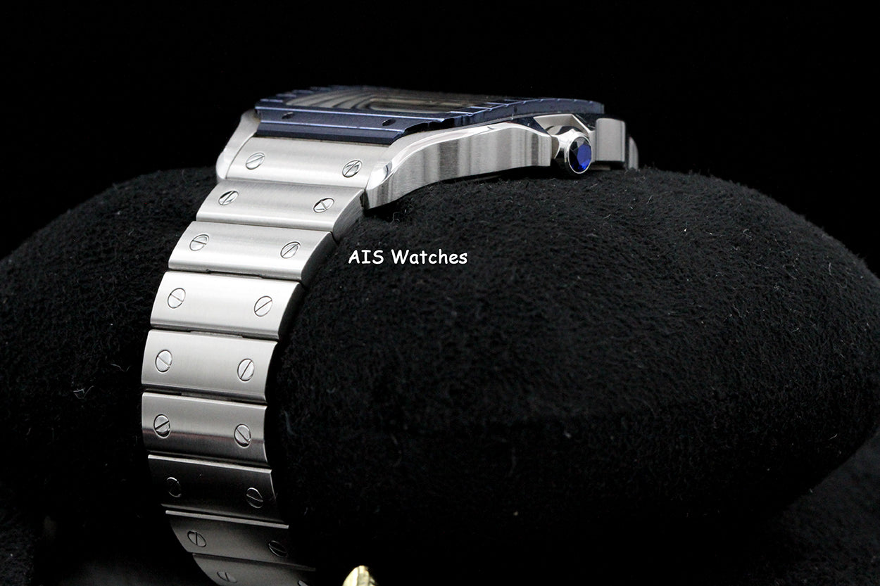 Cartier Santos De Cartier Large Steel WSSA0047 Blue PVD Bezel/White Dial 41MM Box&Papers