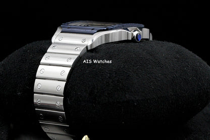 Cartier Santos De Cartier Large Steel WSSA0047 Blue PVD Bezel/White Dial 41MM Box&Papers