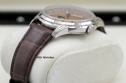Patek Philippe Perpetual Calendar 5320G White Gold Rose Dial Box & Papers