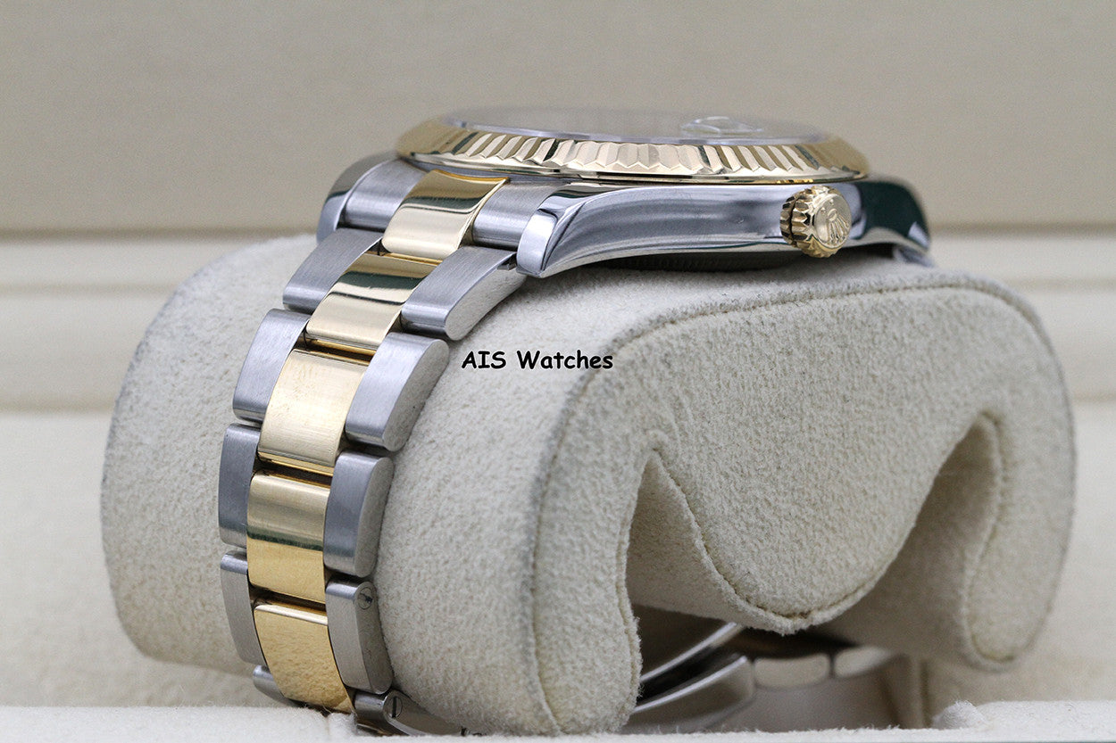 Rolex 116333 DateJust II 18K YG/SS Slate Roman Wimbledon Dial Oyster Box & Papers
