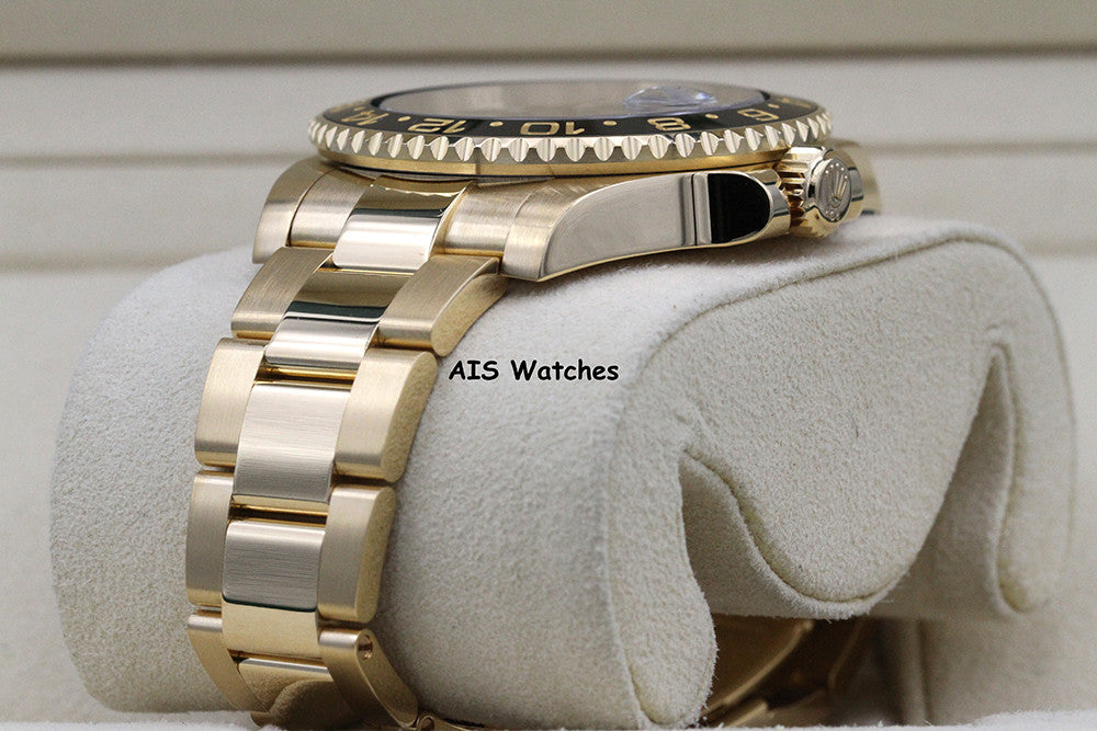 Rolex GMT-Master II 116718 LN 18K Yellow Gold Black Dial Black