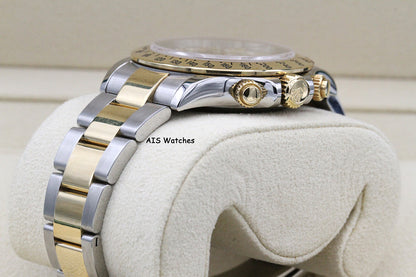 Rolex Daytona 116523 18K YG / SS Panda Arabic Racing Dial Box & Papers