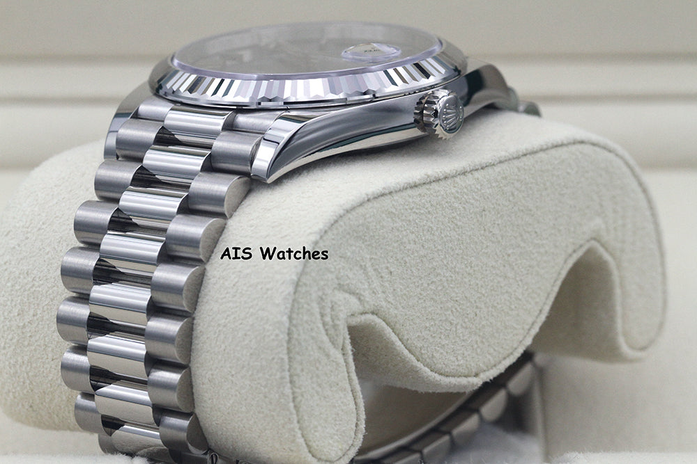 BNIB Rolex 228239 DayDate 40MM DD40 White Gold Blue Roman Dial