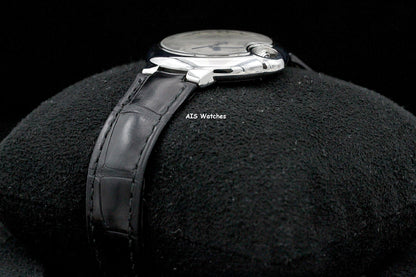 Cartier Ballon Bleu W6920085 SS 33MM Leather Strap Silver Dial Box & Papers