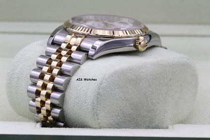 Rolex 116233 DateJust 36MM 18K YG/SS White Roman Dial Jubilee Bracelet B&P