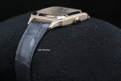 Cartier Santos Dumont Small WGSA0022 18K RG 38MM x 27.5MM Silver Dial Box & Paper