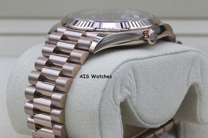 BNIB Rolex 228235 DayDate 40MM DD40 Rose Gold Olive Green Roman Dial B&P