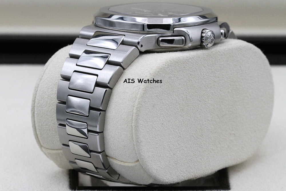Patek Philippe Nautilus 5990/1A Chronograph Travel Time Grey Dial Box & Paper