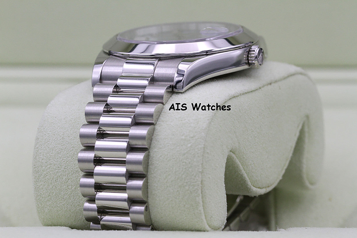 Rolex 218206 Platinum DayDate II 41MM DD2 Glacier Ice Blue Diamond Dial Box & Paper