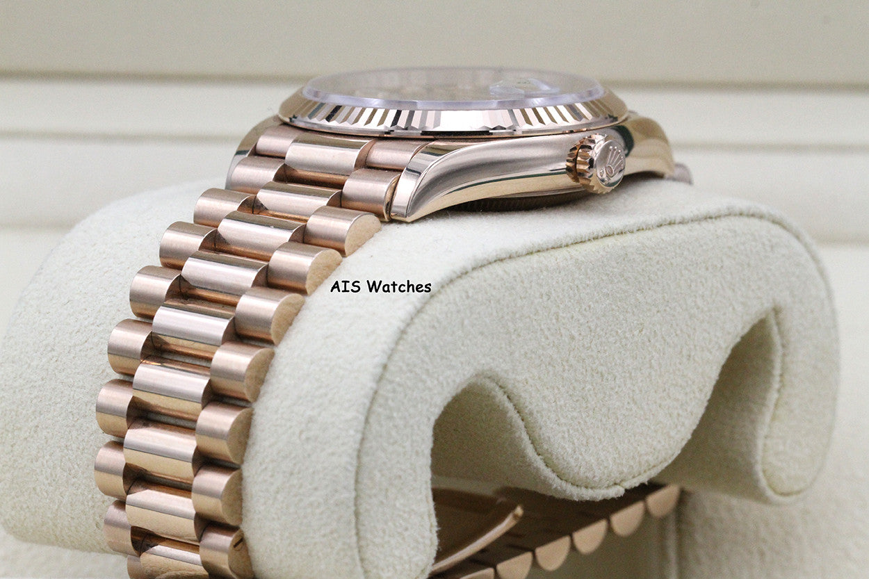 Rolex 128235 DayDate 36MM DD36 EverRose Gold Brown Ombré-Diamond Dial Box & Paper
