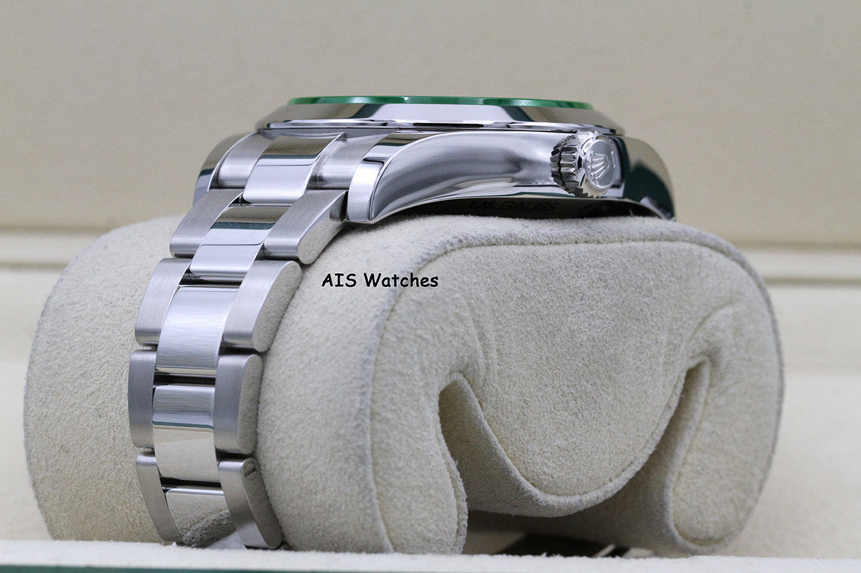 Rolex Milgauss 116400GV Black Dial / Green Crystal 2021 Box & Papers