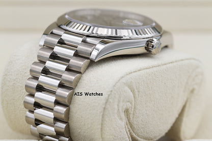Rolex 228239 DayDate 40MM DD40 18K White Gold Olive Green Roman Dial B&P