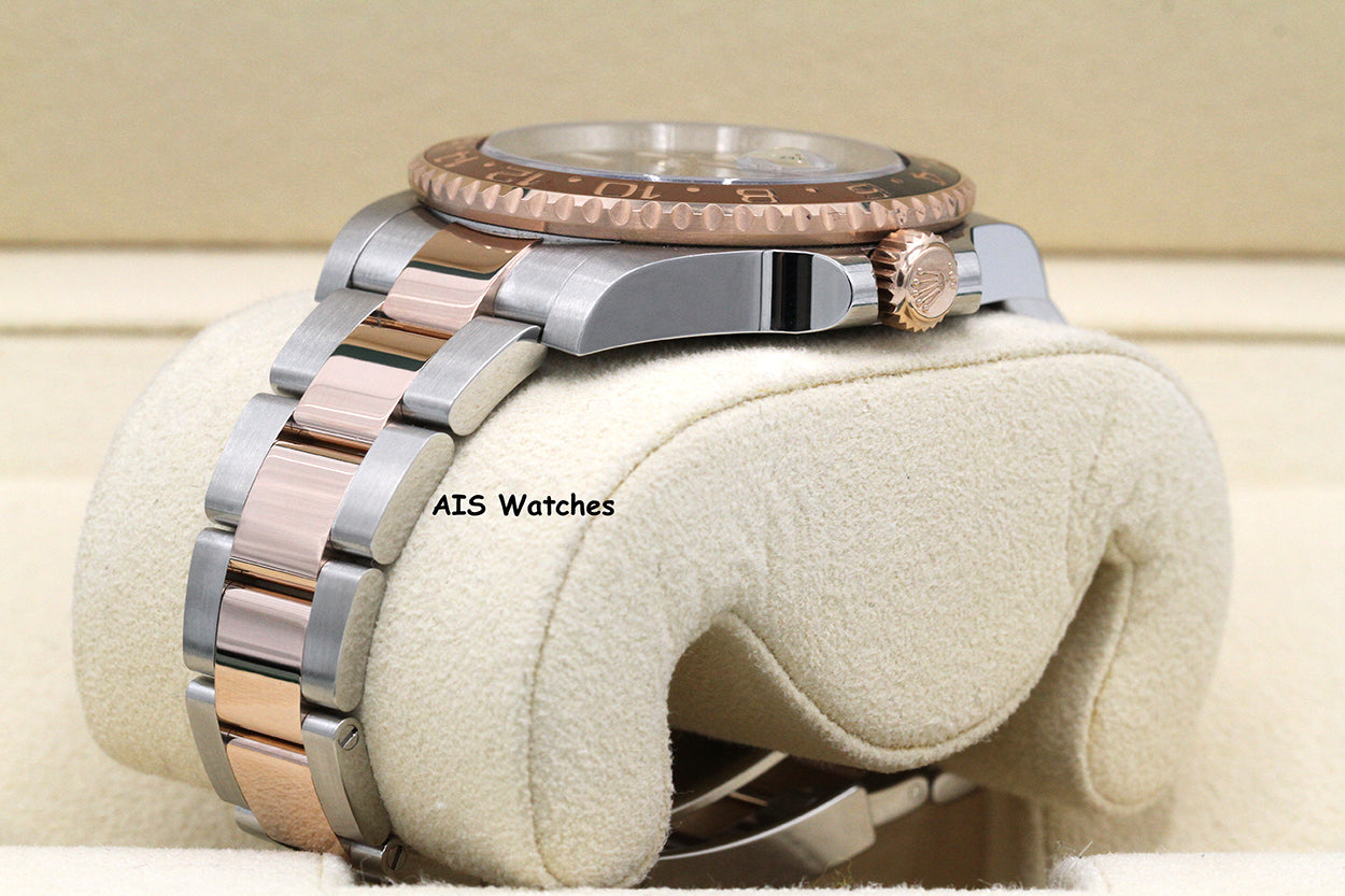 Rolex 126711 CHNR GMT Master II 18K Rose Gold / SS RootBeer Ceramic B&P
