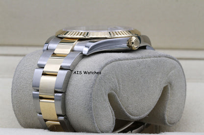 Rolex 126333 DateJust 41MM 18K YG/SS Slate Roman Wimbeldon Dial Oyster B&P