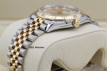 BNIB Rolex 126233 DateJust 36MM 18K YG/SS Champagne Diamond Dial Jubilee Bracelet B&P
